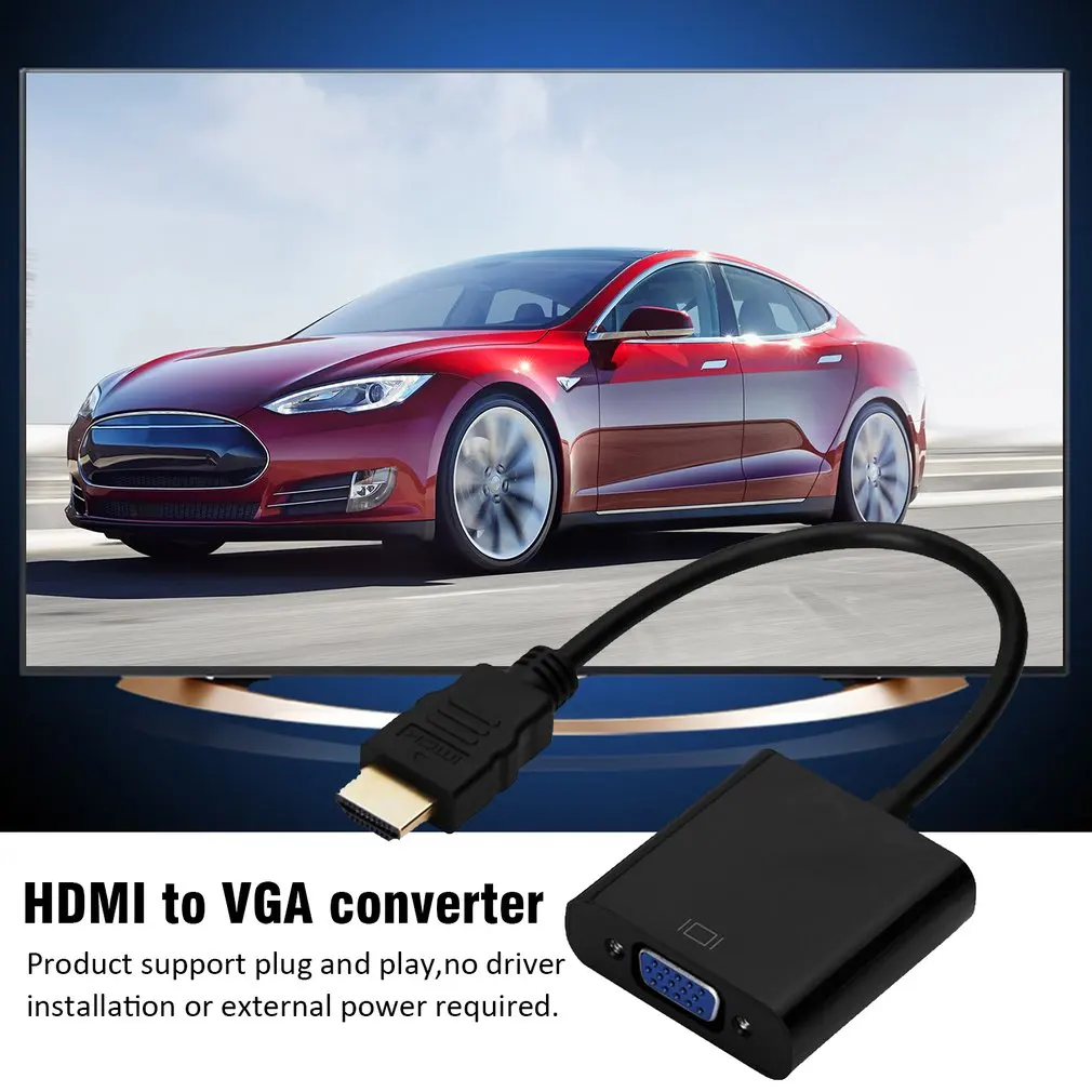 Premium Hdmi Al Convertitore Del Vga Adapter + 3.5 Mm Audio Martinetti Full Hd 1080P Del Convertito
