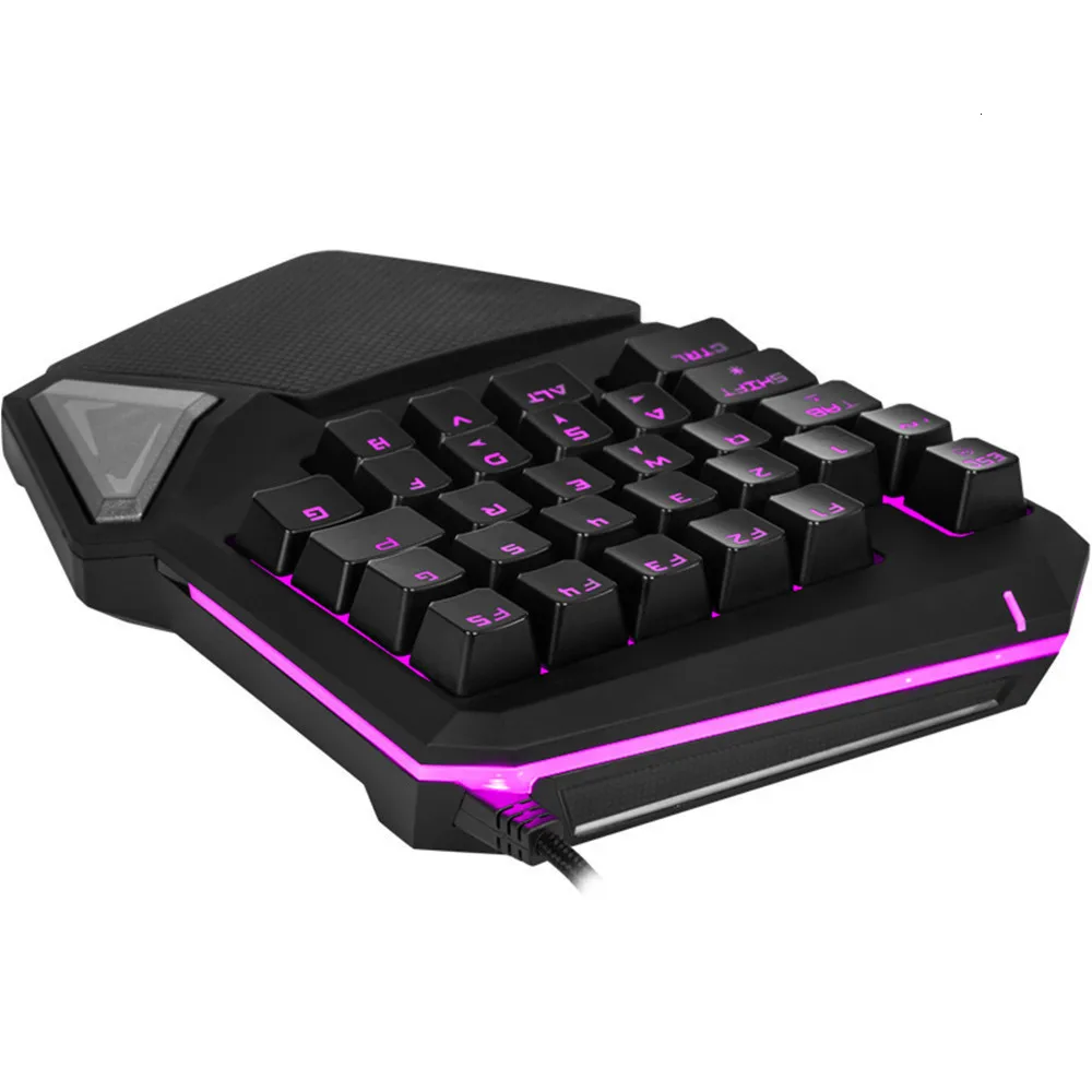 Delux T9 Pro Wired One Hand Mini Gaming Keyboard RGB Backlit Ergonomic 29 Keys Professional Gamer K