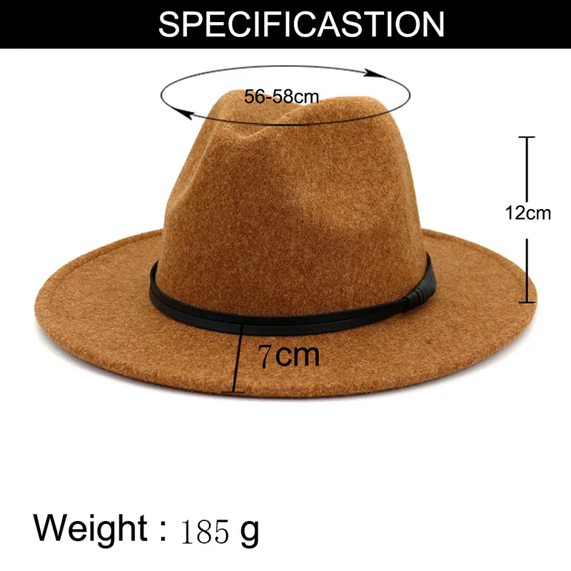 FS винтажная Мужская шерстяная шляпа с широкими полями зима осень Chapeau Homme Fedora женская черная фиолетовая фетровая церковная котелок шляпы сомбреро Copa