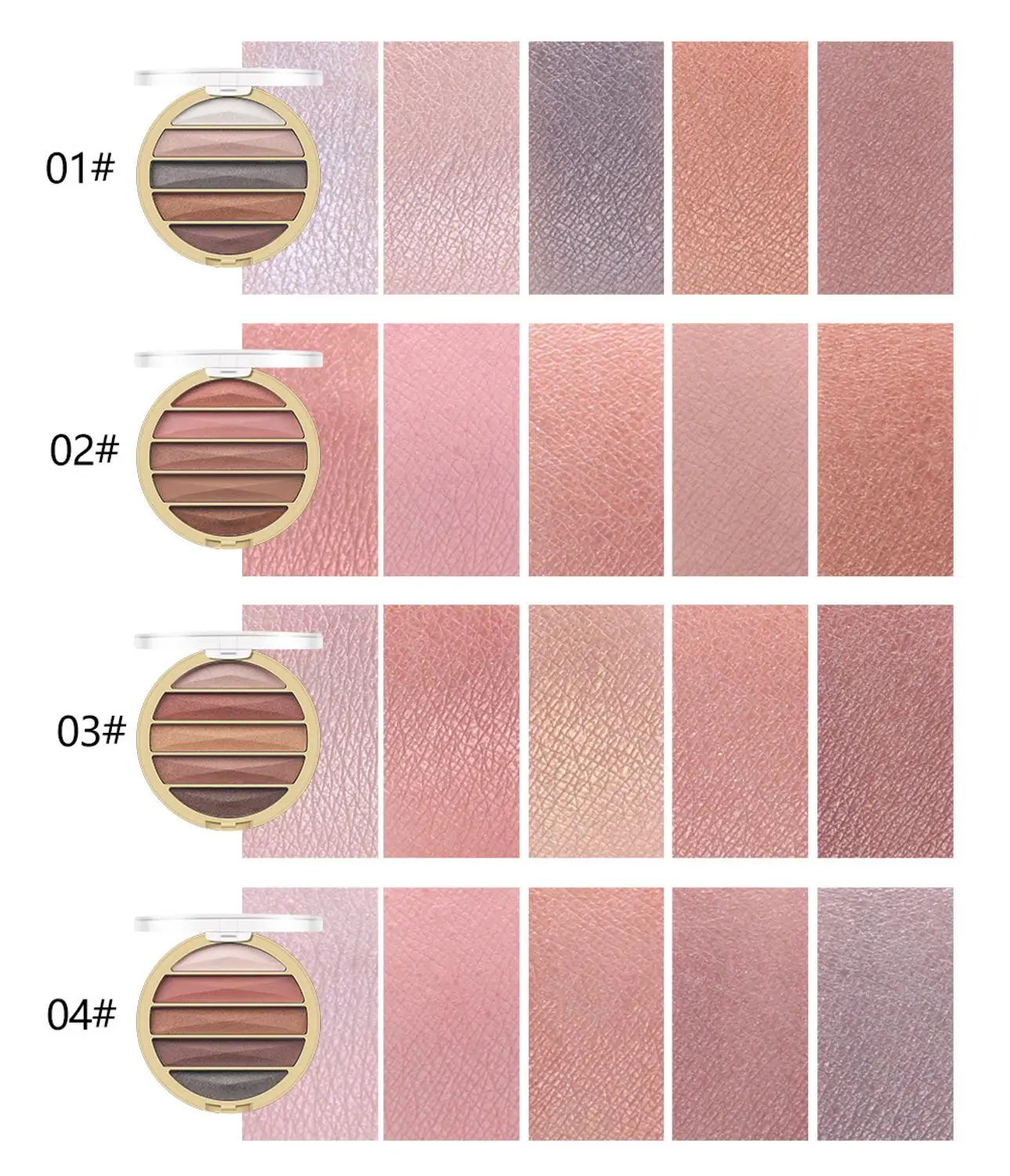 MISS ROSE 4 цвета матовое стекло с перламутровым эффектом тени для век прочный