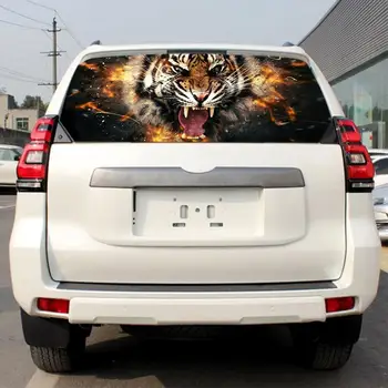 

1pcs Flame Tiger Head Car Sticker Car Body Racing Side Door Long Stripe Stickers Auto Vinyl Decal Tiger Sticker for Rear Window