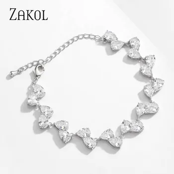

ZAKOL Classic Luxury High Quality AAA Cubic Zircon Bracelet Bride Wedding Engagement Party Bracelets Jewelry FSBP2171