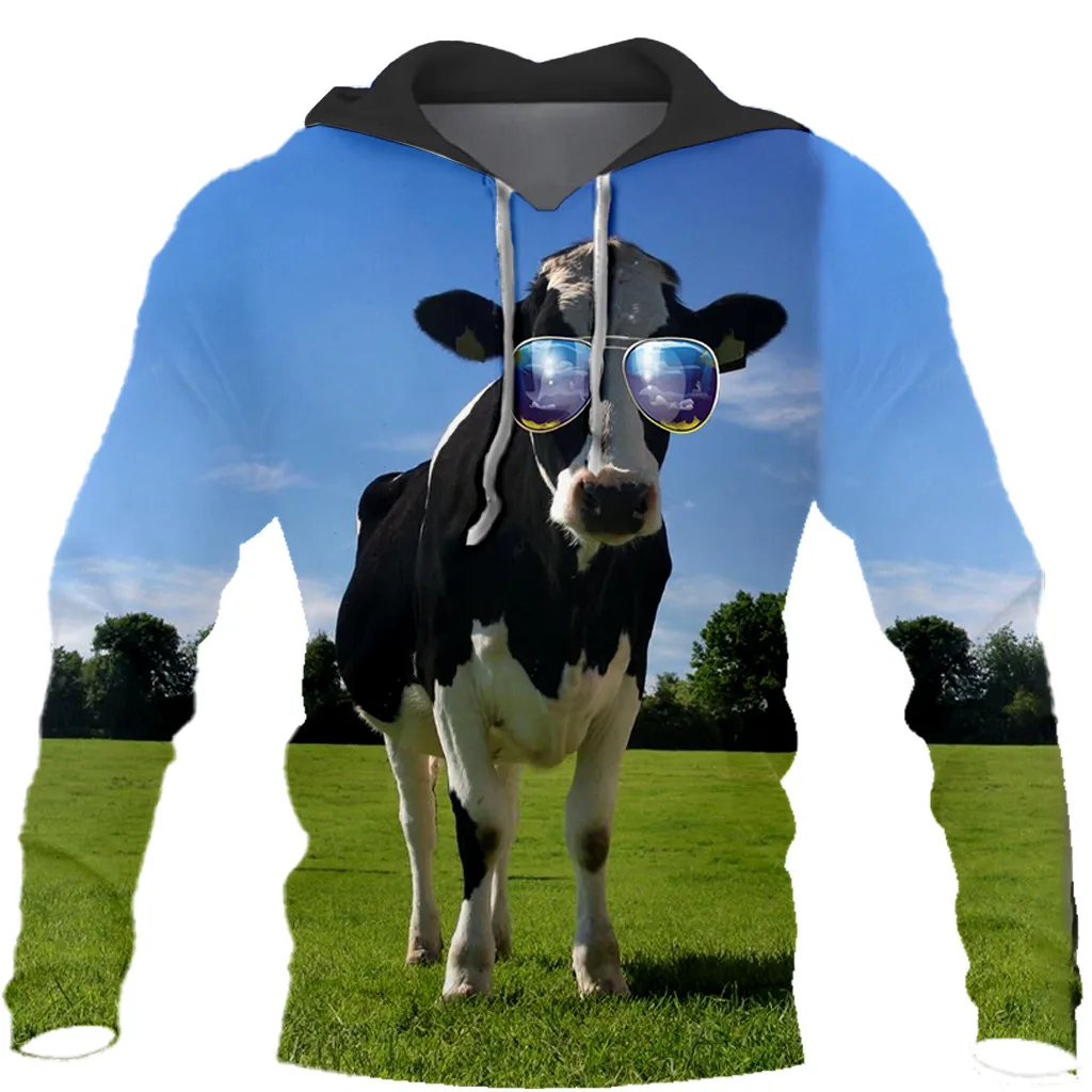 Коровья забавная Новая мода с длинным рукавом 3D печать