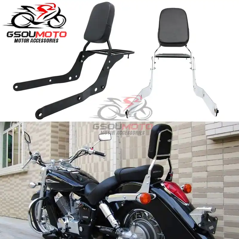 Motorcycle Accessories Rear Luggage Backrest Sissy Bar Tail Bags Rack Pad Cushion For Honda Shadow Aero Vt750 Vt 750 750c 04 12 Aliexpress