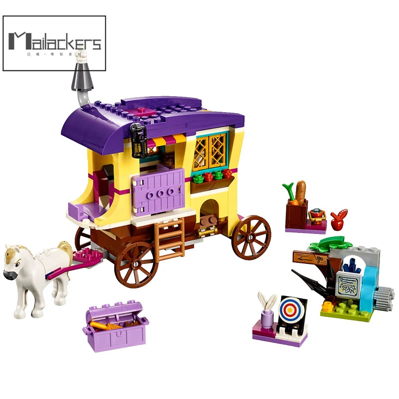 

Mailackers Friends Princess Series Block Set Rapunzel Travelling Caravan Compatible Figures DIY Toys Bricks Model For Children