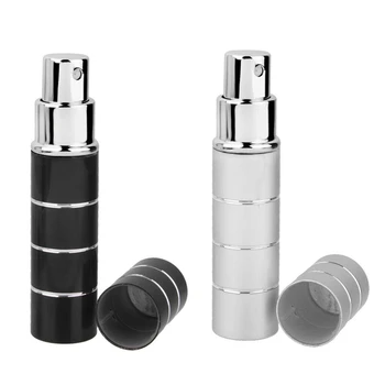 

2 Pcs of 10Ml Silver Ring Printed Perfume Sub-Bottles Travel Perfume Tube Spray Empty Bottle