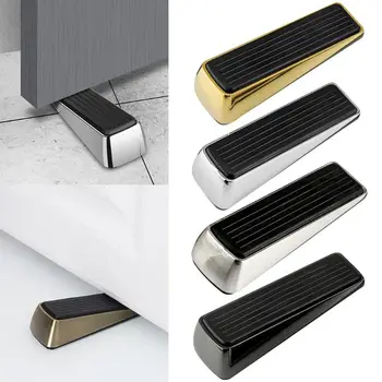 

OOTDTY Creative Nail-free Zinc Alloy Door Wedge Stop Door Stopper Rubber Hidden Non-contact Anti-collision Door Holder Hardware