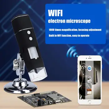 

High-definition Portable WiFi Electronic Microscope Magnifier with 8 LED Lights Portable Beauty Large Flat Stand Microscope