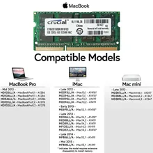 CRUCIAL-memoria RAM DDR3 para ordenador portátil, 8GB, PC3L-12800, DDR3L, 1,35 V, PC3-12800, 1600MHZ, para Apple IMAC, sodimm