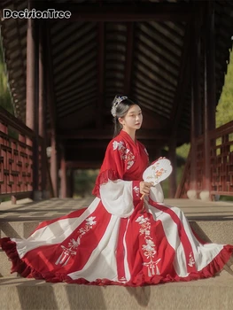 

2020 chinese traditional woman performance dance hanfu female party tang suit girl embroidery hanfu dress retro coaplay costumes