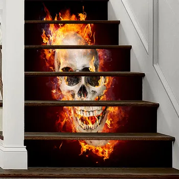 

Halloween Stair Sticker Fresco Sticker Fire Grottoes Stair Sticker Home Decoration Sticker Movable Tile Sticker
