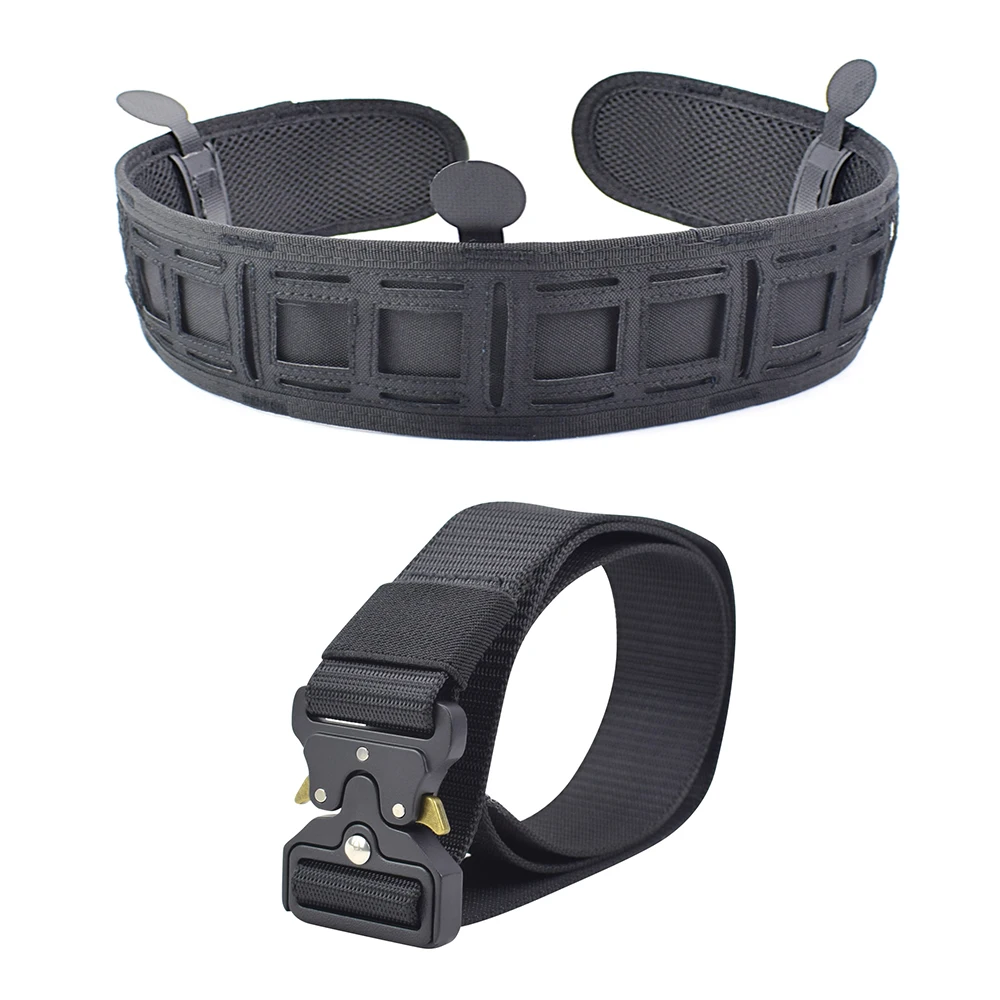 

ActionUnion Tactical Airsoft Belt Molle Battle Belt Set Adjustable Men Combat Military Waist Belt Paintball Hunting CS Outdoor