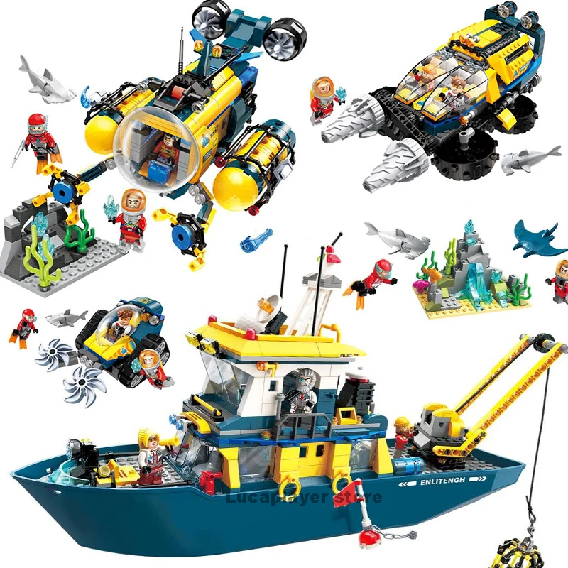 ENLIGHTEN Deep Sea Adventure City Engineering горнодобывающая буровая машина лодка строительные