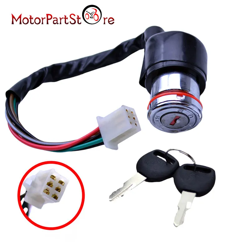 

New For Kazuma Meerkat 50CC Falcon 90CC 110CC 125CC RedCat ATV Motorcycle Motocross Bike 6 wire GN125 Line Key Ignition Switch