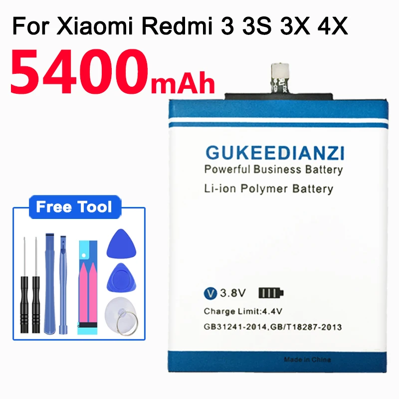 GUKEEDIANZI телефон Батарея кожаный чехол для Xiaomi Redmi 3 Pro 3S 3X 3pro 5,0 дюймовый мобильный Замена Батарея BM47 4000 мА-ч