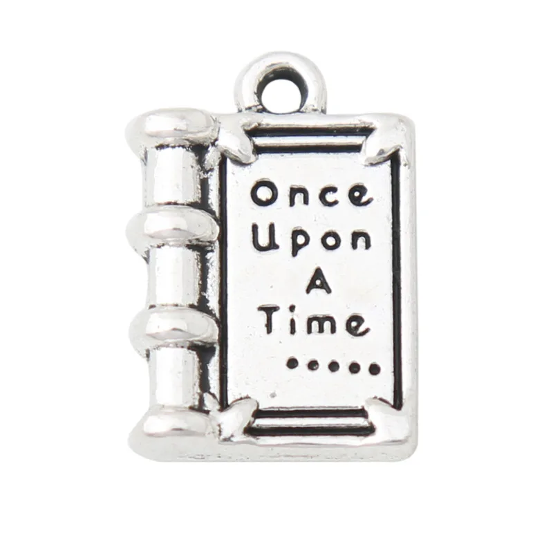 Оптовая продажа шармы RAINXTAR из сплава в форме книги Once Upon A Time украшения сделай сам