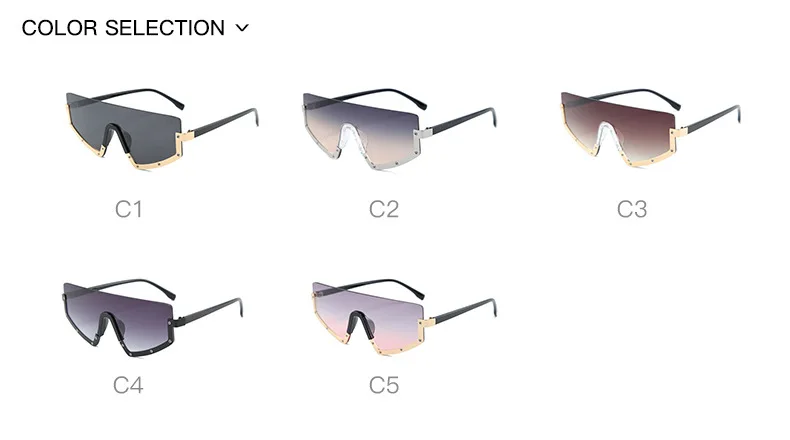 46228, одна линза, половинная оправа, большие солнцезащитные очки для мужчин и женщин, модные очки UV400