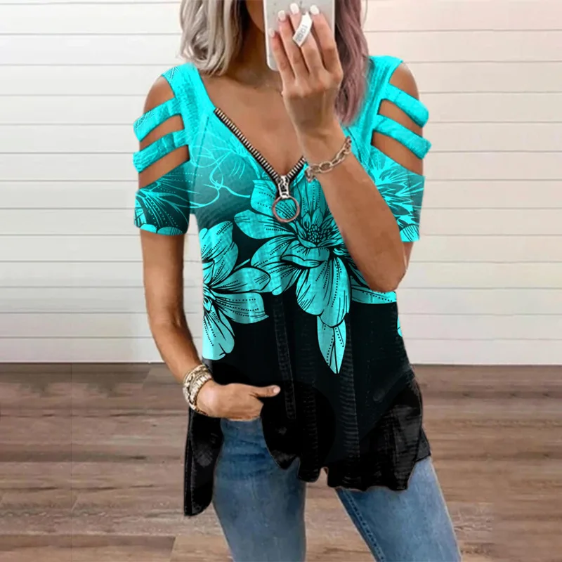 Blusa informal holgada con estampado de leopardo para mujer