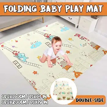 

180X200CM XPE Mat 1CM Thickness Cartoon Pad Kid Play Mat Foldable Anti-skid Carpet Living Room Home Children Game Mat