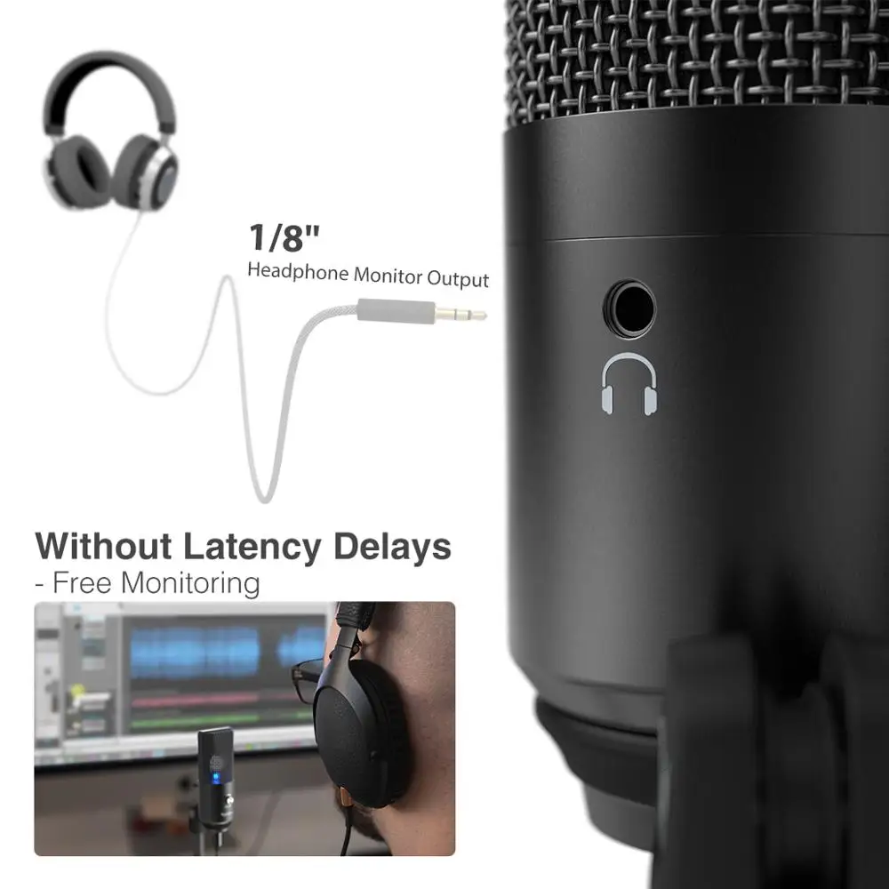 FIFINE USB Microphone for laptop and Computers for