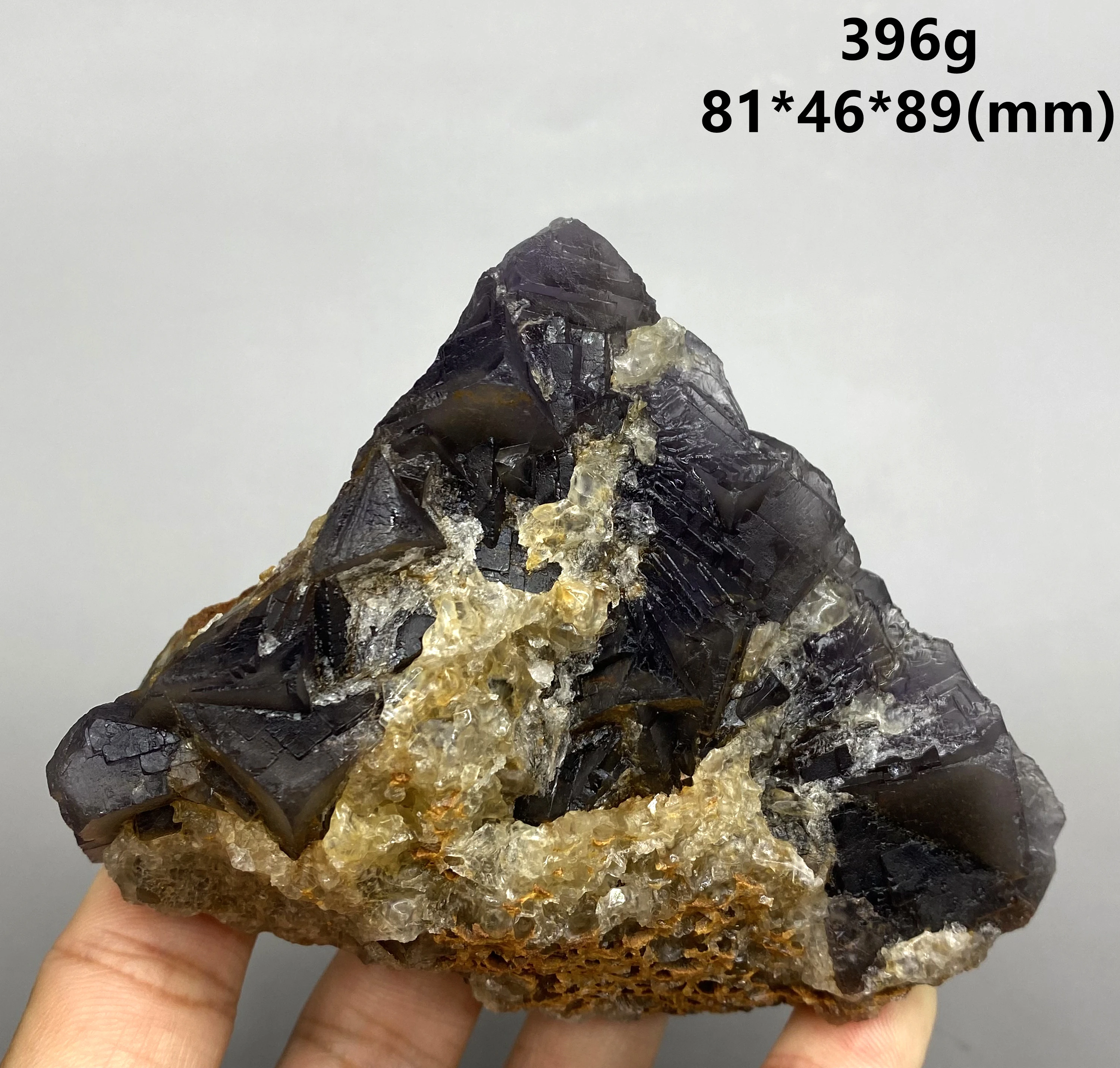BIG! 396g Natural Polyhedral stepped fluorite and calcite symbiotic mineral specimens Stones crystals | Дом и сад