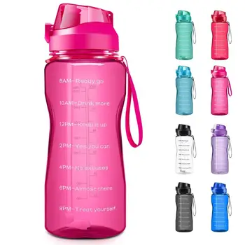 

2.2 L Leakproof Water Bottle with Straw and Time Marker Perfect for Fitness Gym Camping Outdoor Sports
