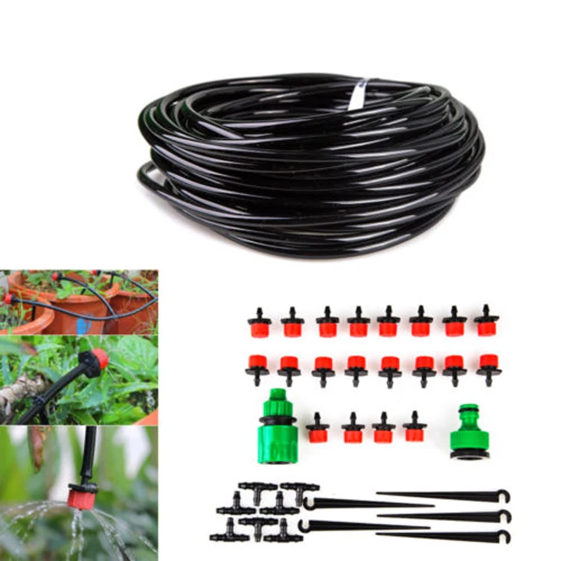 Plant Self Watering Garden Hose Kit Drippers 10m Micro Drip Irrigation System Accessories