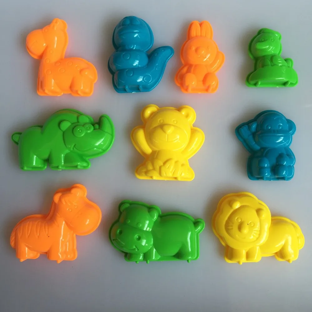 10 PCS Set Animals Sand Clay Tool Beach Toys Novelty Pyramid Mold Building Model For Kids Child Baby Out Fun Toys on Holiday