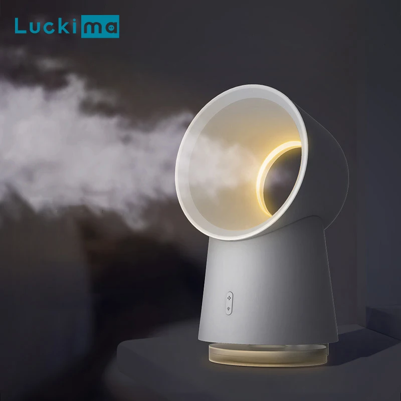 

New Creative Bladeless Humidifier Fan for Home Office Mini USB Water Spray Mist Maker Desk Air Cooling Fan with LED Night Light