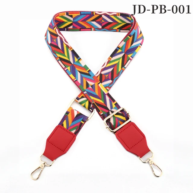 Bag Parts Accessories Shoulder Strap  for Handbags Adjustable Bag strap leather Belt Wide Rainbow  Purse Strap for Bag Replaceme JD-PB-001-Red