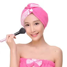 Изящная кружевная шапка из тонкого волокна с бутонной линией для сухих волос, быстросохнущее банное полотенце с закрытым носком, не линяет многоцветная очень большая шапочка для душа