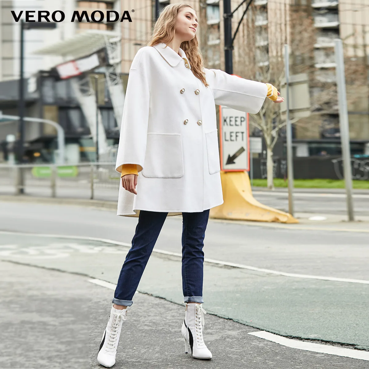 Vero Moda новое пальто из овечьей шерсти с подкладкой из двух частей | 319427506