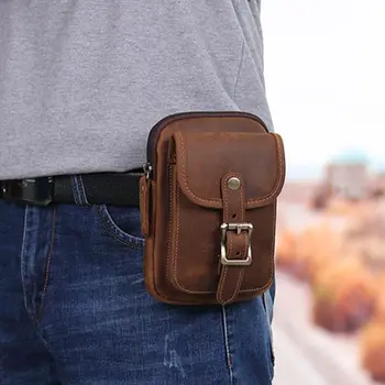 

Vintage Leather Waist Bag Belt Hook Loop Holster Carry Phone Pouch Wallet Case X7YA
