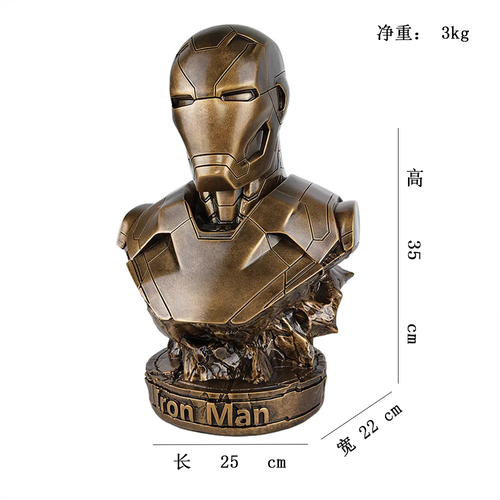 1/4 The Avengers Iron Man MK43 Brozen Paint Resin Bust Model Decoration Statue 