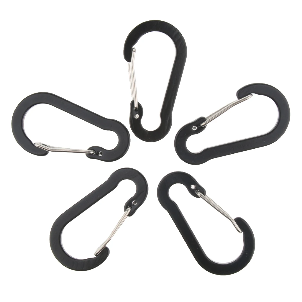 10pcs Mini Aluminum Wiregate Carabiners D Shape Spring Loaded Gate Small D Ring Carabiner Clip, Lightweight Hook Keychain