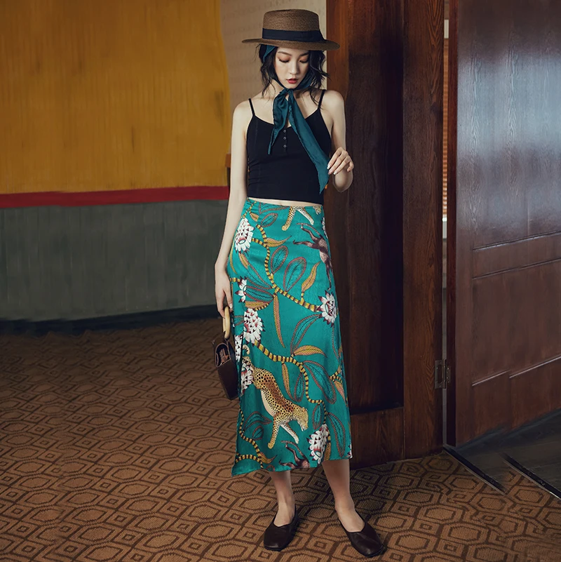 

Holiday A-line Skirt Retro Printed Skirt Female Summer 2020 New Seaside Beach Skirt Woman Skirts Jfmhrx Skirts Womens