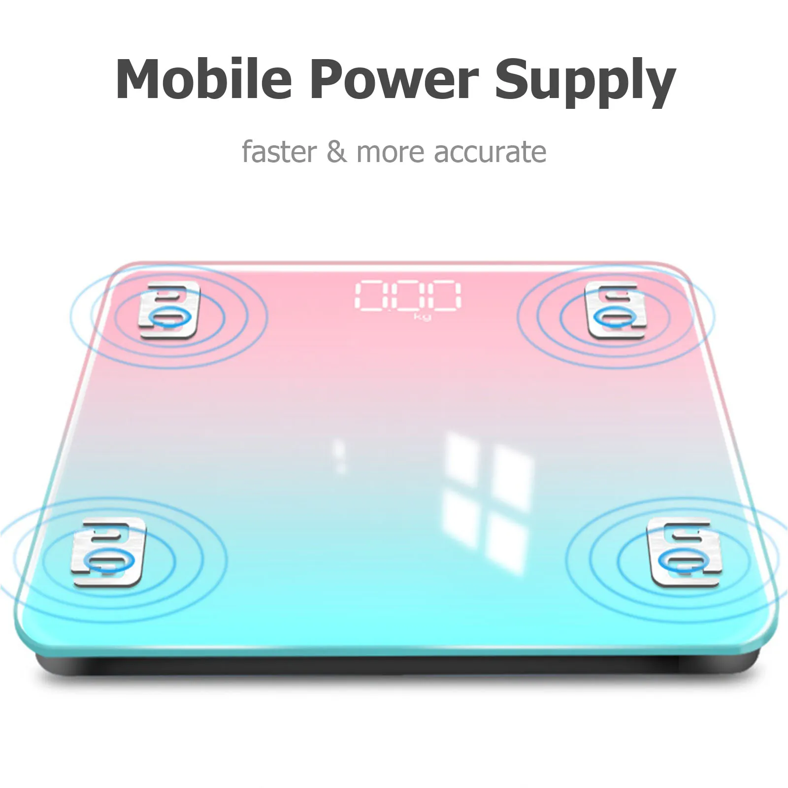 Smart Digital Scale Highly Accurate for Body Weight Bathroom Weight Scale with LED Screen USB Charging Slim Design Random style