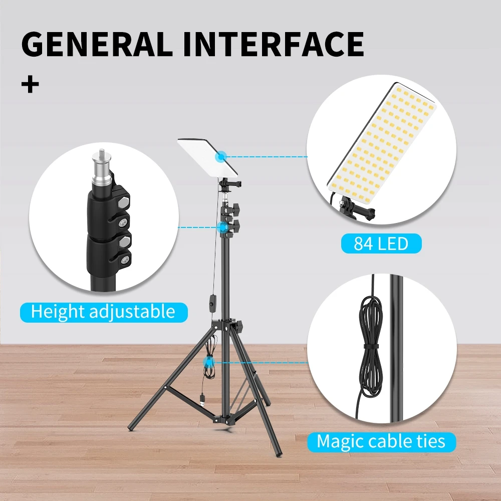 Portable Camping Light,LED Work Lights with Stand,Telescoping Tripod  Outdoor Light & Camp Light,Powered by USB DC 5V,Camping Hook Includes