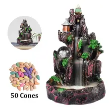 Водопад дым обратного потока ладан горелка держатель для Рожков хрустальный шар горная река керамика курильница для дома Чайный дом украшения