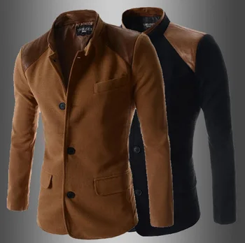 

New Style Fashion Men Fight Skin Stand Collar Men Quality Slim Fit Suit Jacket 7901