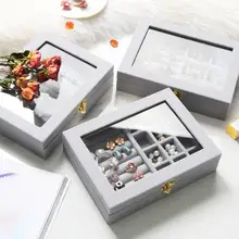 HOT SALES!!! New Arrival Velvet Glass Necklace Earrings Ring Display Organiser Box Holder Jewelry Storage Case 12-Slot Small HOT SALES!!! New Arrival Velvet Glass Necklace Earrings Ring Display Organiser Box Holder Jewelry Storage Case 12-Slot Small