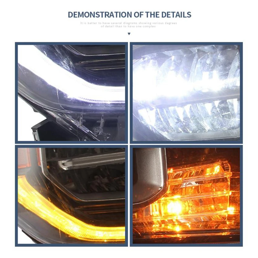 Vland factory for car head light for Tundra LED head lamp with turn signal with sequential indicator