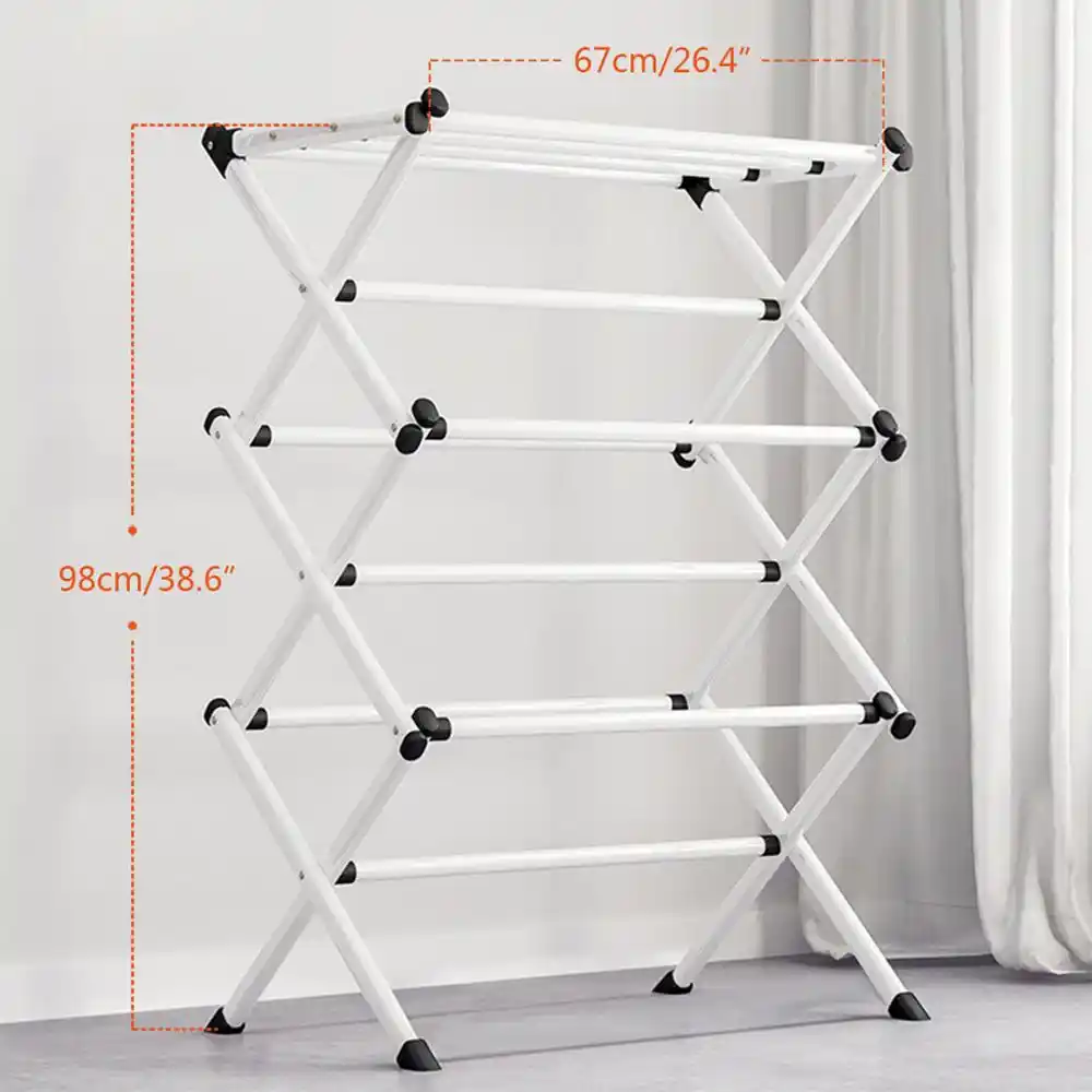 6 Tiers Adjustable Telescopic Rolling Clothing Garment Clothes Airer