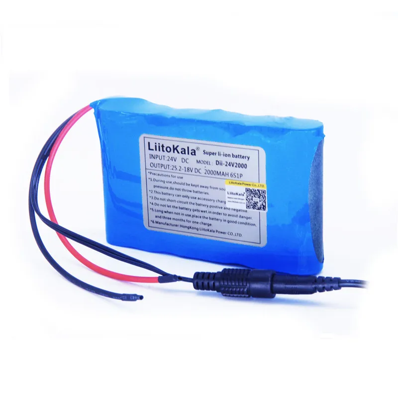Liitokala 24V2ah аккумулятор 18650 2000mAh литий-ионный 6S1P литиевая батарея 15ABMS Защитная плата 25.2V1A зарядное устройство набор