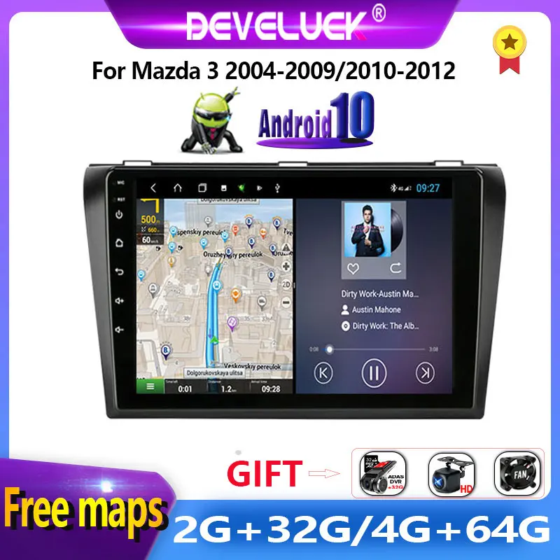 Автомагнитола 2 DIN Android 10 мультимедийный видеоплеер для MAZDA 3 2004 2009 2010 2013 GPS
