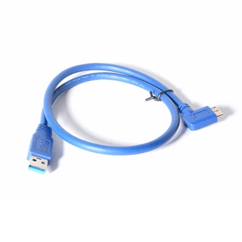 

60cm 1m blue USB 3.0 male - Micro-B male Left angled cable sync and charge power cord Gen 1 5Gbps 2FT 3FT