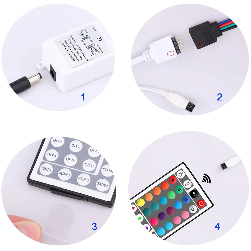 US $11.06 Led Controller 44 Keys LED IR RGB Controler LED Lights Controller IR Remote Dimmer DC12V 5m RGB SMD 2835 LED Strip