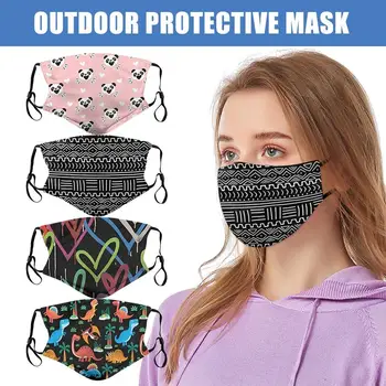 

2020 Fashion Cute Personalized Printed Face Mask Reusable And Washable Mask Dustproof Breathable Adjustable Mouth Mask Adult A