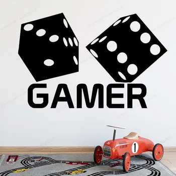 

Gamer dice wall decor personalized Video Game Boys Room Bedroom Vinyl Wall sticker removable wall art mural HJ488