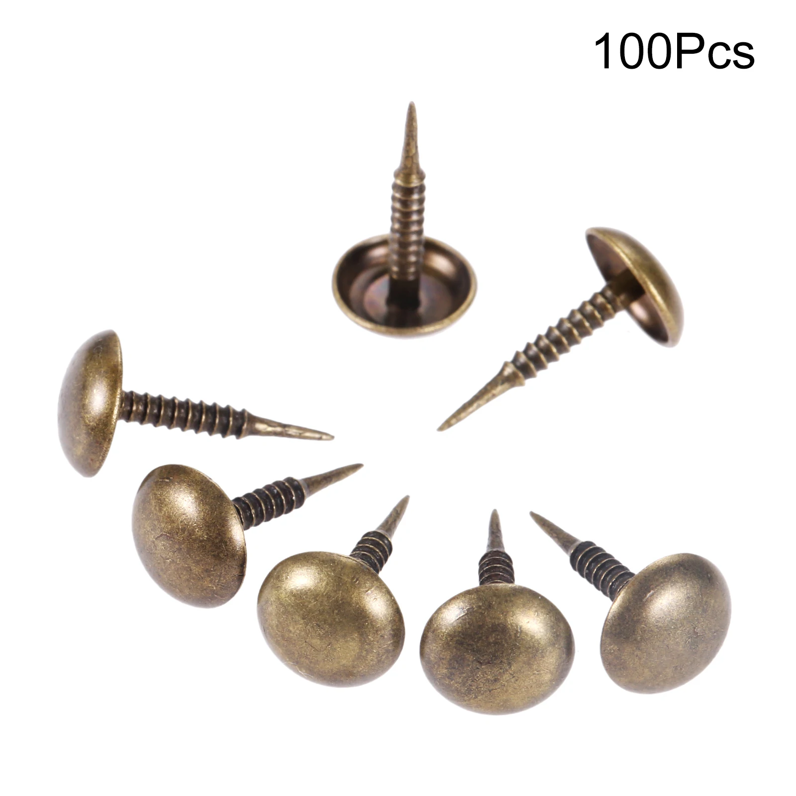 100Pcs Antique Bronze Upholstery Nails Jewelry Wood Box Sofa Tack Stud Pushpin Doornail